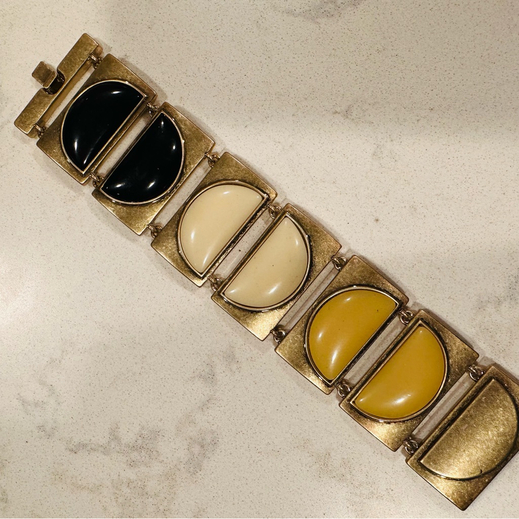 Jewelmint Gold And Black Enamel Bracelet